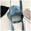 Bolsa de Lona Transfronteiriça de Verão Bolsa de Mão Bordada Bolsa Jeans Também de Mão Bolsa de Ombro Fashion de Grande Capacidade Bolsa para o Dia a Dia