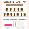 Uñas Postizas Transfronterizas con Bordes Estilo Francés, Estilo Sencillo, Patrón de Corazón, Pegatinas para Uñas de Color Sólido, Uñas Postizas de Alta Calidad al por Mayor