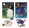 Adesivos de Quebra-Cabeça de Brinquedo Mais Vendidos Transfronteiriços Halloween Desenho Animado Rosto Que Muda DIY À Prova D'água Decoração de Festa Adesivos Fofos