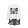 Amazon Wish site independente moda casual retrô feminina nerd de livros floral outono e inverno nova blusa de moletom