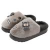 Pantuflas de Algodón con Oso de Dibujos Animados para Hombre Otoño e Invierno Padre e Hijo Hogar Interior Rellenas Calientes Antideslizantes Peludas Pantuflas para Mujer Venta al por Mayor