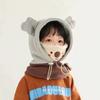 Chapéus Infantis Estilo Coreano Bebê Mesmo Estilo Série Bege Outono e Inverno À Prova de Vento Proteção de Orelha Quentes Chapéus de Tricô para Meninos e Meninas