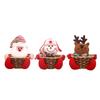 Decorações de Natal Cartoon Old Man Candy Basket Crianças Grande Presente Cesta de Bambu Holiday Atmosphere Desktop Ornaments