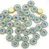 Venda Direta de Fábrica de Joias, Base de Flor Girassol, Flor Redonda de Três Camadas com Strass, Acessórios de Laço DIY para Sapatos, Bolsas e Roupas