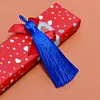 Punto de Fábrica 8cm Poliéster 900D Anillo de Tracción de Línea Borla Gruesa Bolsita de Borla Marcapáginas Nudo Chino Colgante Bolsita