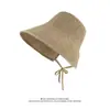 Chapéu de Pescador com Aba Larga para Proteção Solar de Verão, Chapéu Bucket Respirável de Algodão e Linho Estilo Coreano, Chapéu de Sol para Férias ao Ar Livre na Beira-Mar