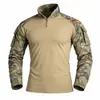 Yitai G2 Camuflaje Exterior Manga Larga Traje de Rana Camiseta Top Manga Larga Uniforme de Entrenamiento Militar Verano Fuerzas Especiales Uniforme Táctico