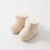 Sapatos e meias quentes de outono e inverno para bebês, meias antiderrapantes para chão de bebê, sapatos macios de sola macia para crianças pequenas, sapatos de cor sólida para recém-nascidos