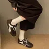 Zapatos de Entrenamiento Planos Ligeros Versátiles Retro Negros Agande para Mujer 2026 Nuevo Otoño Combinan con Faldas Zapatos Casuales de Tabla