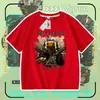 Camiseta Delta Force Weilong Rosa Vermelho Comedor de Ouro Lobo Mercadoria para Meninos, Manga Curta Estudante Caimento Solto Tendência