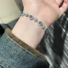 Pulsera Ajustable Hueca Flor Rombo de Circonita Coreana de Nicho Exquisita Brazalete Temperamento Versátil Moda Joyería para Mano Mujeres