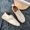 Outono 2024 Novo Couro Genuíno Design de Nicho Combinação de Cores Retrô Vinho Tinto Treinamento Alemão Sapatos Forrest Gump Sapatos Esportivos Casuais Versáteis