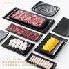 A5 Vajilla de Melamina Negra Plato para Fondue Restaurante Plato para Guarnición Plato de Plástico Plato Rectangular para Restaurante Plato Largo de Tira Uso Comercial
