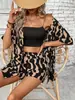 Conjunto de Dos Piezas para Mujer con Camisa Estampada y Shorts, Atuendo Casual Holgado de Verano para Vacaciones en la Playa, Ropa para Mujer al por Mayor Transfronteriza