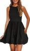Vestido de Verano para Mujer Europeo y Americano 2025 Casual sin Mangas Chaleco Mini Falda Jersey Falda Burbuja con Bolsillos