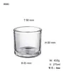 Taza transparente vacía de color esmerilado con tapa, vaso de vidrio simple de paredes gruesas electroplateado resistente a altas temperaturas para velas aromáticas