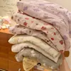Camisola de gasa de algodón de doble capa con estampado de dibujos animados para mujer con copas en el pecho, tirantes ajustables, vestido casero de corte holgado