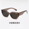 Nuevas Gafas de Sol Transfronterizas para Mujer, Moda de Alta Gama, Protección Solar Versátil, Estilo Urbano, Gafas Ojo de Gato de Marco Grande, Montura Completa