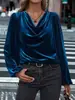 2026 Nuevo Estilo Elegante de Primavera Transfronterizo Pulóver de Spandex Cuello Alto Holgado Camiseta de Manga Larga para Mujer
