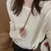 Suéter de Punto Casual Color Caramelo para Mujer, Nuevo Primavera 2026 Suéter Pulóver Holgado de Color Sólido, Estilo Coreano, Adecuado para Usar Afuera, Aspecto Juvenil