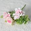 Flores Artificiales 5 Flores Mixtas Flores Falsas Estilo Coreano Flores para Sostener Planta Verde Colorida Flor de Hortensia Boda Boda Flor Pequeña