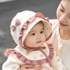 Gorro de Bebé Estilo Primavera y Otoño Lindo Súper Adorable Gorro con Orejas para Protección de Recién Nacido para Niñas Cubre Cabeza Sombrero de Princesa Cálido para Otoño e Invierno