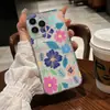 Precio especial al por mayor para funda de iPhone 17 Pro de cobertura total, colorida, floral, transparente, estilo coreano, para niñas