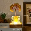 Adornos de Árbol de Cristal Natural Transfronterizos, Cuenco de Tesoro de Vidrio Tulipán, Árbol de la Fortuna, Luz Ambiental, Luz Nocturna USB al por Mayor