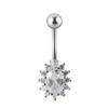 EABY nuevo piercing para ombligo de circón transfronterizo de acero inoxidable con forma de corazón y flor, piercing de moda para el ombligo, adornos para el ombligo, hebilla para el ombligo