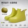 Nuevas botas de lluvia cortas de moda transfronterizas para mujer, impermeables, antideslizantes, zapatos de lluvia de suela blanda, ligeros, adecuados para uso en exteriores, de suela gruesa, resistentes al desgaste, de goma