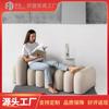 Taburete Largo de Descanso para Sofá, Taburete para Dormitorio al Final de la Cama, Taburete de Diseño de Lujo Ligero para Hogar, Taburete para Cambiarse los Zapatos de Tela, Sencillo para Sala de Estar, Centro Comercial