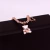 Pulsera de Acero de Titanio con Cuentas de Nicho de Dibujos Animados Oso Microincrustado Concha Pulsera Elástica Lindo Oso de Nácar Pulsera de Amor