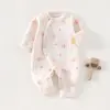 Mono acolchado cálido de otoño e invierno para bebé, conjunto de gateo para recién nacido de primavera y otoño, mameluco de mariposa con mangas largas