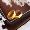 Artesanía tradicional, anillo liso ancho de 6 mm de grosor, oro arenado, anillo fino de extremo cerrado, exquisito regalo para novia