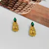 Pendientes dulces de moda estilo coreano, diseño de nicho, temperamento de alta gama, aretes de circonita con grietas de hielo brillantes, aguja de plata 925