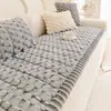 Almofada de Sofá de Veludo Cotelê de Inverno Peluda Antiderrapante Espessada Moderna Simples Capa de Sofá Tecido de Cobertura Almofada de Assento