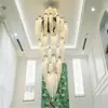 Lustre Longo de Cristal Luxuoso para Lobby de Hotel, Iluminação Moderna para Escada de Villa Duplex de Fabricante da Cidade Antiga