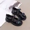 Zapatos Mary Jane de Cuero Estilo Británico para Niñas con Lazo Suela Suave Zapatos Individuales Estilo Primavera y Otoño Zapatos de Princesa Zapatos de Campus para Actuaciones Infantiles