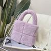 Nuevo Bolso a Cuadros Mao Mao Bolso de Mujer Lana Granulada Otoño e Invierno Moda Vintage Bolso de Felpa Bolso de Mano Hebilla de Succión