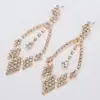 Brincos de Corrente com Garras de Strass Transfronteiriços Moda de Comércio Exterior Europeu e Americano Acessórios de Noiva Exagerados Atacado E321