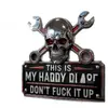 Este É o Meu Lugar Feliz Placa de Metal para Parede Placa Pendurada de Caveira Lugar Feliz