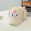 Boné de Beisebol Kuromi Infantil Estilo Coreano Desenho Animado Fofo Chapéu Quente Outono e Inverno Novo Veludo de Cordeiro Proteção de Orelha Boné de Pato