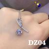 Collar de moissanita de imitación de 2 quilates para mujer, chapado en platino PT950, cadena de clavícula con colgante de ocho corazones y ocho flechas de circonita.