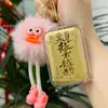 Colgante de Oro, Oro Puro 999, Llavero de Muñeca con Bola de Pelo Rosa, Regalo Atrae Riqueza, Personalización al por Mayor de Fábrica