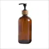 Frasco Marrom para Shampoo Transfronteiriço, Frasco de Vidro de Alta Qualidade, Frasco Vazio, Frasco com Bomba para Álcool em Gel, Frasco de Refil para Gel de Banho