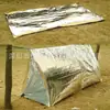 Saco de dormir de emergencia para exteriores, tienda de campaña, engrosado, compresión, aislamiento térmico, manta de primeros auxilios, manta de supervivencia de papel de aluminio