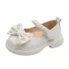 Nuevos Zapatos de Princesa de Perlas Estilo Coreano de Otoño para Niñas, Zapatos de Cuero con Lazo para Niñas Pequeñas, Mocasines para Actuación de Estudiantes, Zapatos de Vestir