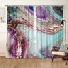 Cortinas Personalizadas con Patrón Abstracto de Flujo Morado Claro, Cortinas de Balcón Elegantes y de Lujo con Estampado Digital Oscurecedoras, Una Pieza Envío Directo