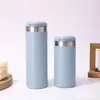 Nueva taza simple de doble capa al vacío de acero inoxidable 304 aislada para uso doméstico, con tapa abatible, gran capacidad, vaso recto para agua