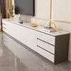 Móvel de TV de madeira maciça e laje de pedra, armário de armazenamento integrado 2026, móveis de sala de estar, suporte de TV elevado, design moderno e minimalista